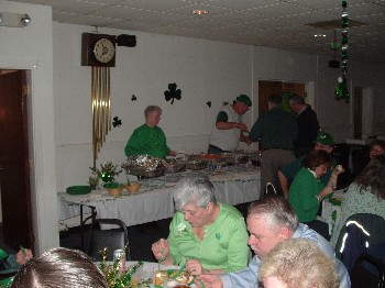 Serving Table at our 2005 St Patrick's Day Party
